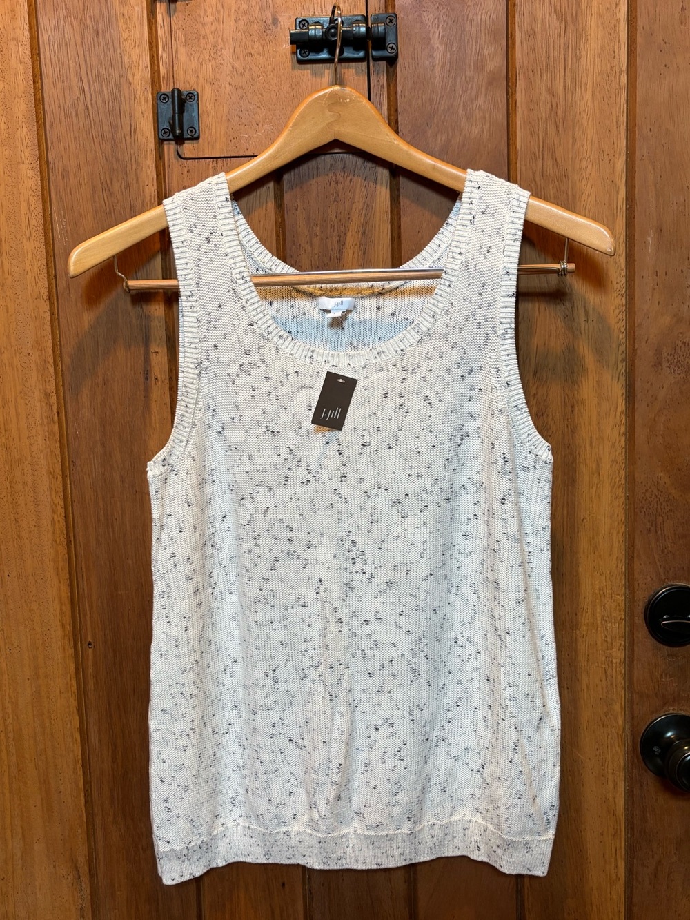 J Jill Light Speckled Summer Sweater Tank Top - Cream